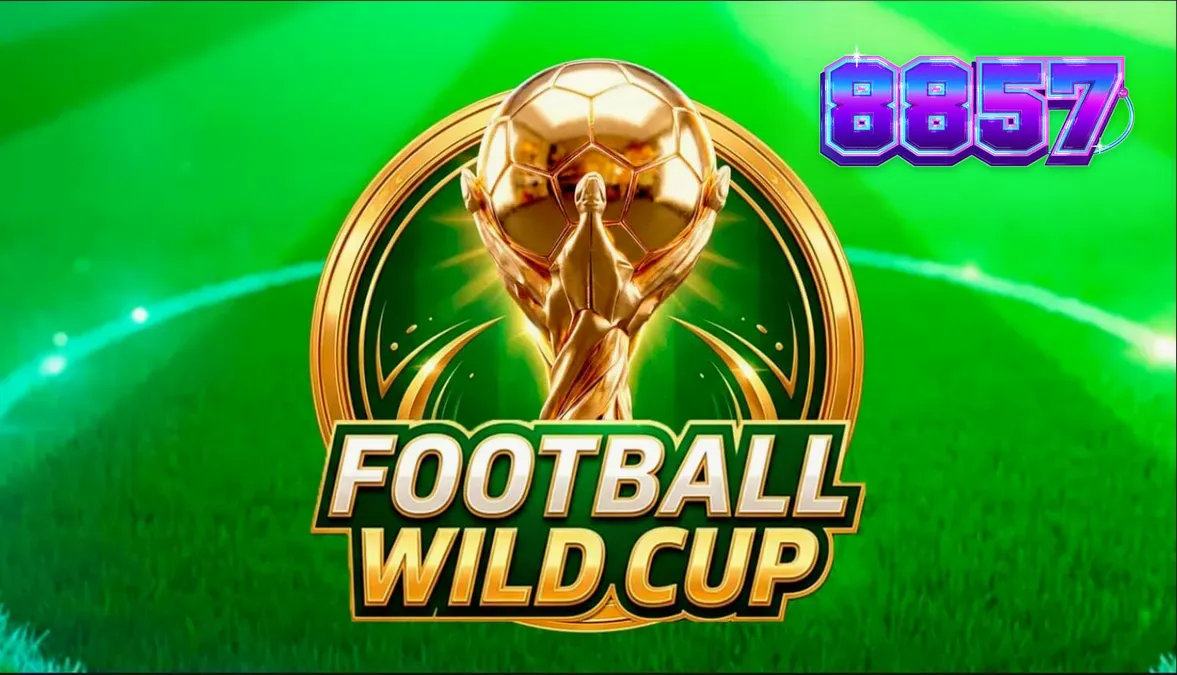Interface do jogo de slot Football Wild Cup com tema de estádio de futebol